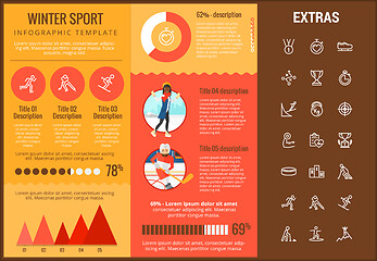 Image showing Winter sport infographic template, elements, icons