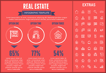 Image showing Real estate infographic template, elements, icons.