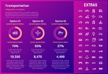 Image showing Transportation infographic template and elements.