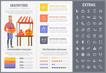 Image showing Healthy food infographic template, elements, icons