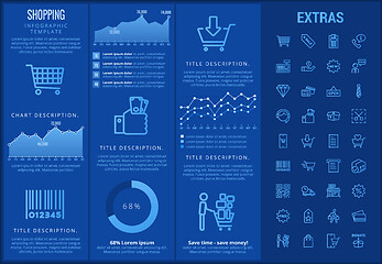 Image showing Shopping infographic template, elements and icons.