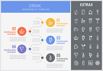 Image showing Drink infographic template, elements and icons.