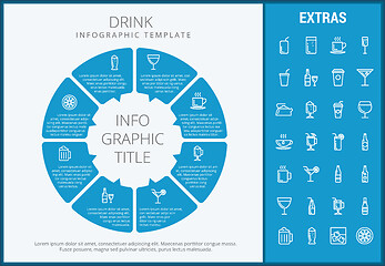 Image showing Drink infographic template, elements and icons.