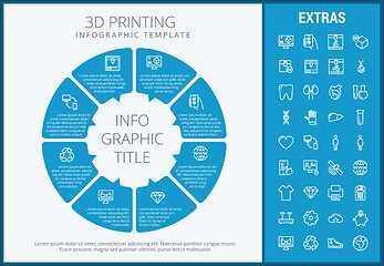 Image showing 3D printing infographic template and elements.