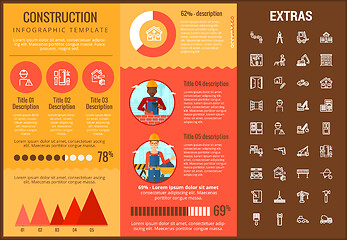 Image showing Construction infographic template and elements.