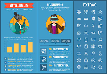 Image showing Virtual reality infographic template and elements.