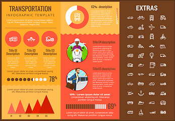 Image showing Transportation infographic template and elements.