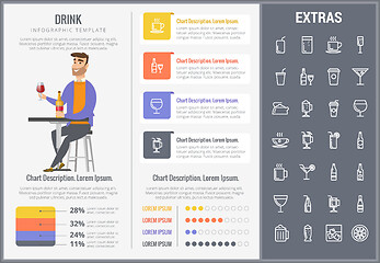 Image showing Drink infographic template, elements and icons.