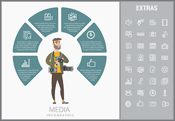 Image showing Media infographic template, elements and icons.