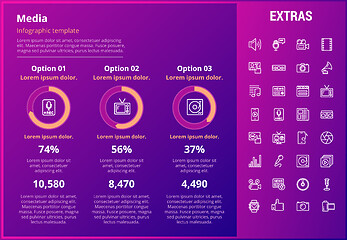 Image showing Media infographic template, elements and icons.