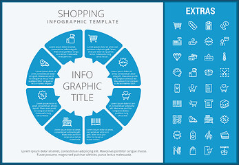 Image showing Shopping infographic template, elements and icons.