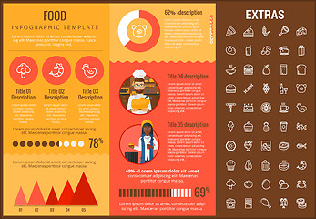 Image showing Food infographic template, elements and icons.