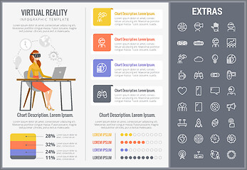 Image showing Virtual reality infographic template and elements.