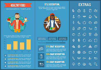 Image showing Healthy food infographic template, elements, icons