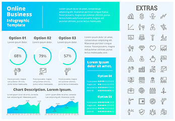 Image showing Online business infographic template and elements.