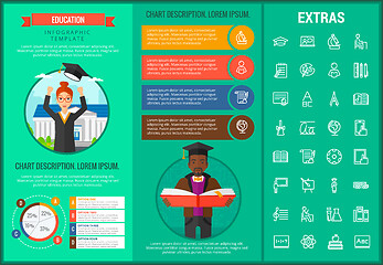 Image showing Education infographic template, elements and icons