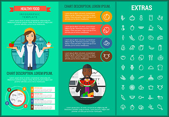 Image showing Healthy food infographic template, elements, icons