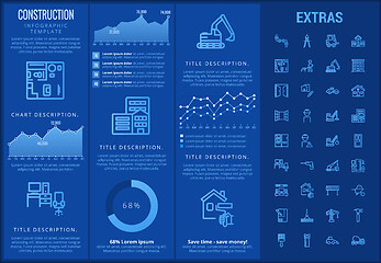 Image showing Construction infographic template and elements.