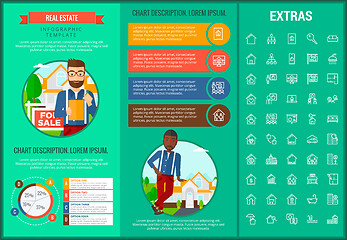 Image showing Real estate infographic template, elements, icons.