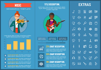Image showing Music infographic template, elements and icons.