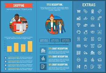 Image showing Shopping infographic template, elements and icons.