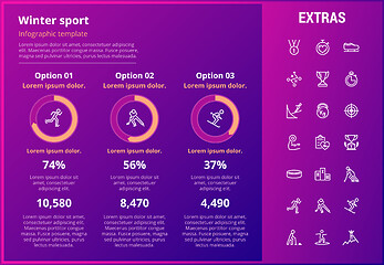 Image showing Winter sport infographic template, elements, icons