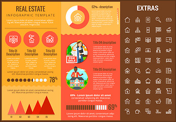 Image showing Real estate infographic template, elements, icons.