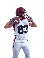 Image showing american football player throwing ball