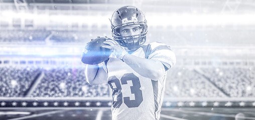 Image showing american football player throwing ball