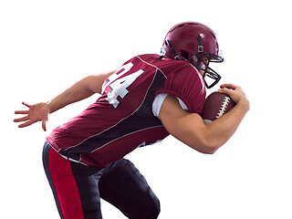 Image showing American football Player running with the ball