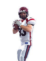 Image showing american football player throwing ball