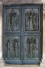 Image showing Door of the Cathedral of St James. UNESCO World Heritage Site. - Sibenik, Croatia.