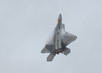 Image showing F-22 Raptor  climbing  