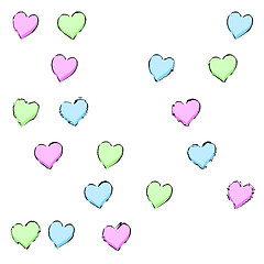 Image showing hearts pattern background