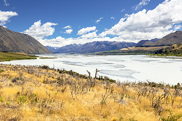 Image showing Rakaia River scenery in south New Zealand