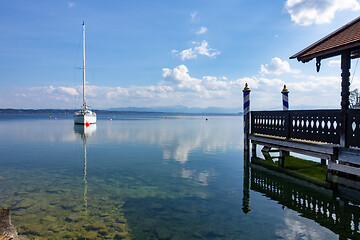 Image showing boat house Starnberg lake