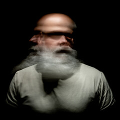 Image showing bearded man motion blur portrait