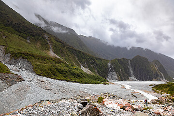 Image showing Riverbed of the Franz Josef Glacier, New Zealand