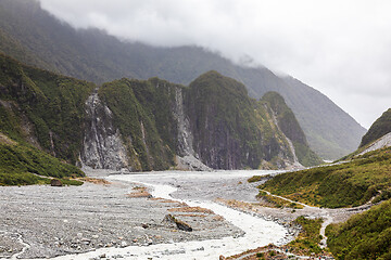 Image showing Riverbed of the Franz Josef Glacier, New Zealand
