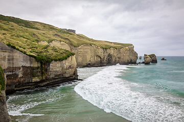 Image showing Tunnel Beach New Zealand