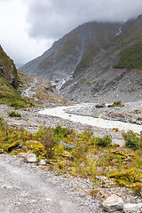 Image showing Riverbed of the Franz Josef Glacier, New Zealand