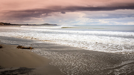 Image showing boulders at the beach of Moeraki New Zealand