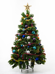 Image showing Artificial Christmas tree on a white background