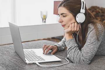 Image showing Working at home while listen music