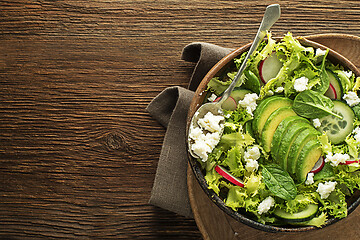 Image showing Green salad avocado