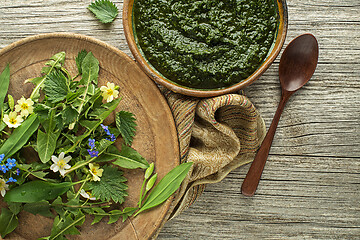 Image showing Healthy green soup