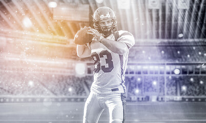 Image showing american football player throwing ball