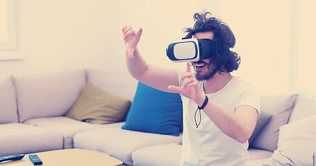 Image showing man using VR-headset glasses of virtual reality