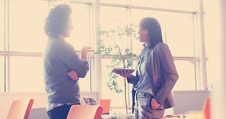 Image showing Business People Working With Tablet in office