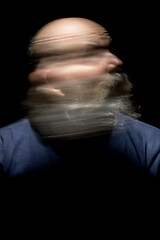 Image showing bearded man motion blur portrait